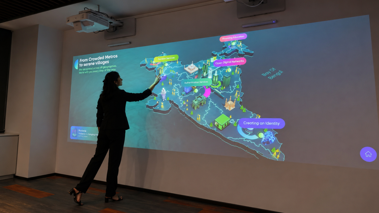 Interactive touchscreen display at protean